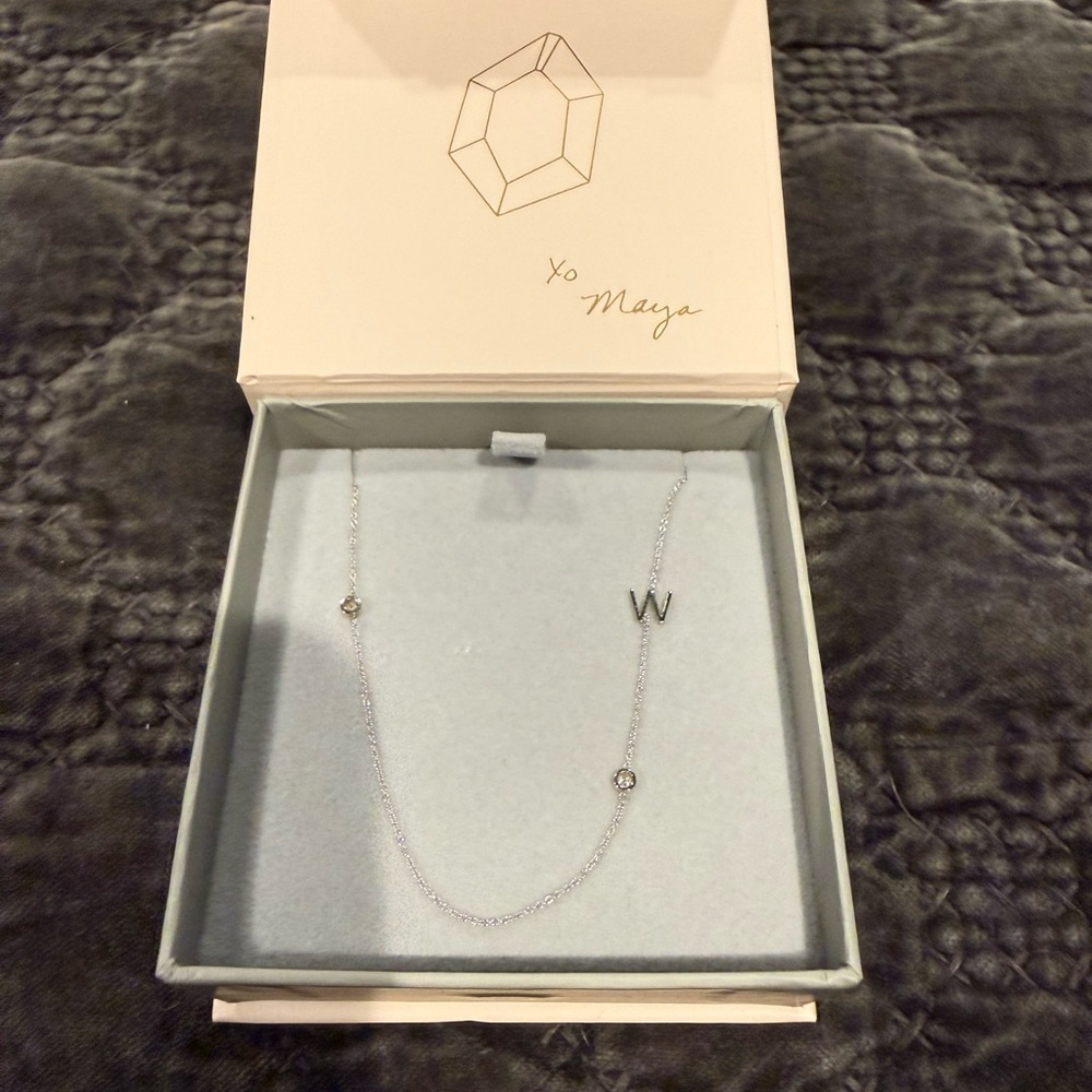 Maya Brenner W Initial Necklace